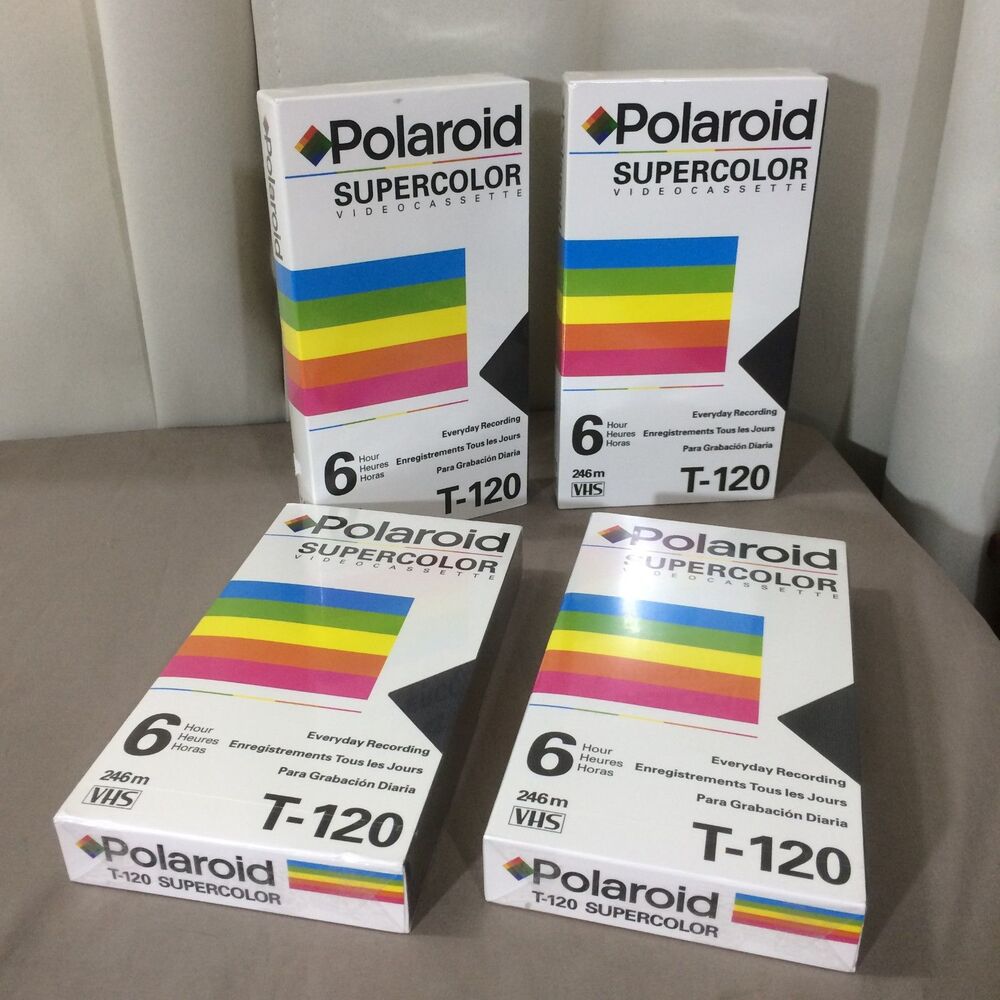 Polaroid Supercolor VHS T-120 Blank Video Tapes Lot Of 4 Sealed 6 Hr Everyday